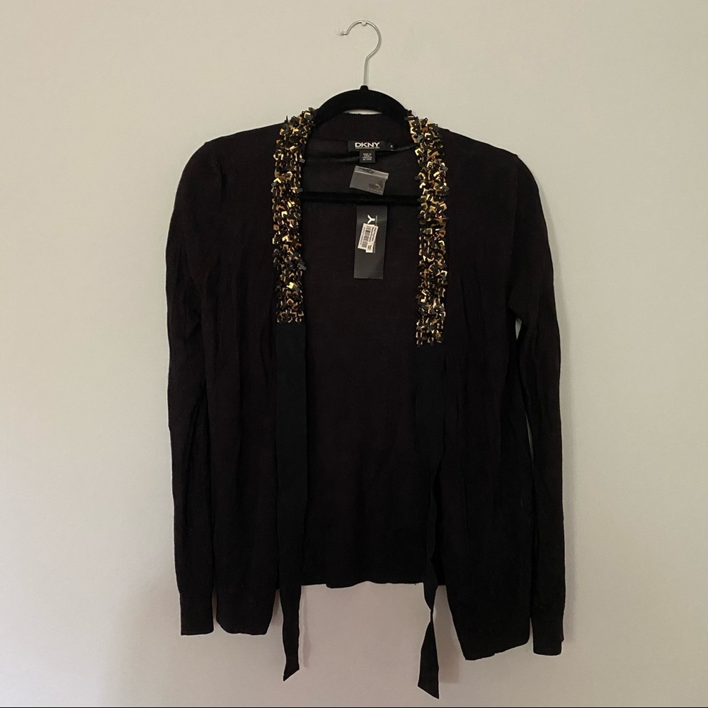 DKNY Size S Sequined Cardigan NWT